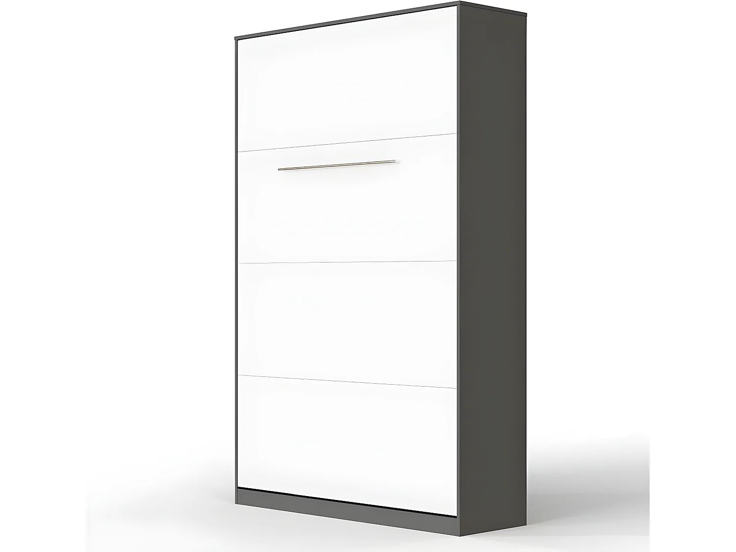 Armoire Lit escamotable 120x200cm Vertical Lit Rabattable Lit Mural Supérieur Anthracite/Blanc