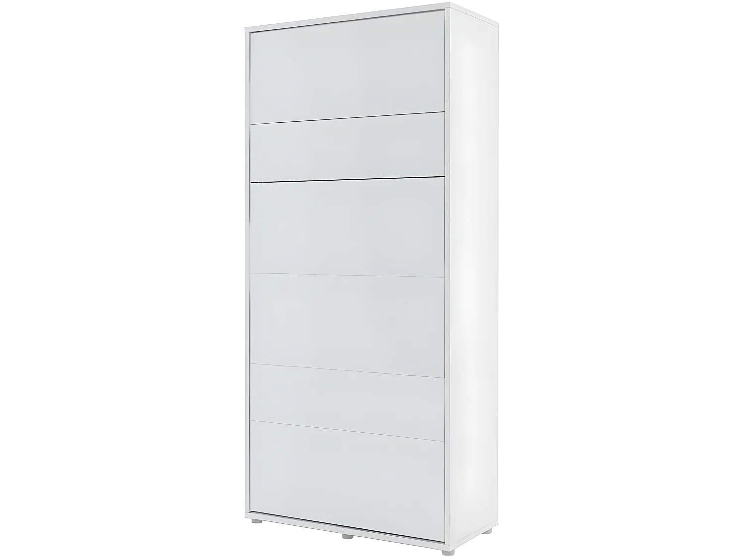 Lenart Armoire Lit escamotable +2 Placards Vertical 90x200 cm blanc mat Lit Rabattable Lit Mural"Consus"