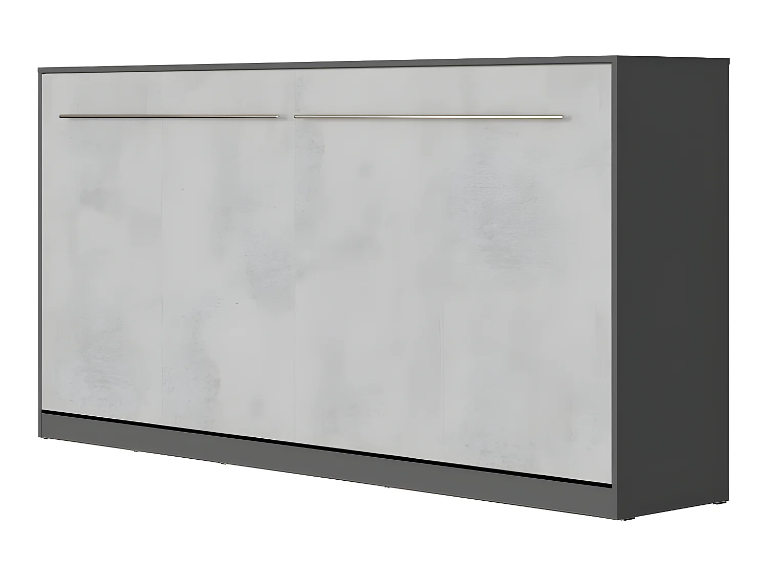 Armoire Lit escamotable 90x200cm Supérieur Horizontal Lit Rabattable Lit Mural Anthracite/Béton