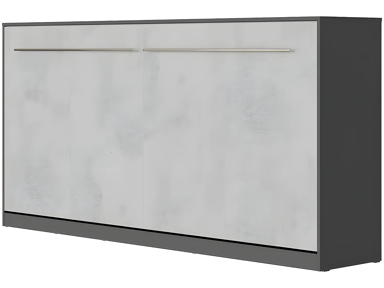 Armoire Lit escamotable 90x200cm Supérieur Horizontal Lit Rabattable Lit Mural Anthracite/Béton