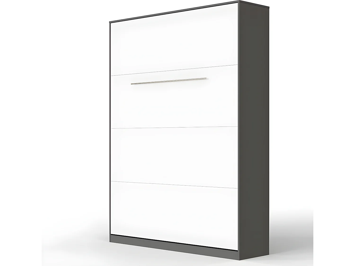Armoire Lit escamotable 140x200cm Lit Rabattable Lit Mural Supérieur Vertical Anthracite/Blanc