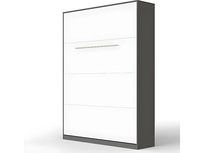 Armoire Lit escamotable 140x200cm Lit Rabattable Lit Mural Supérieur Vertical Anthracite/Blanc