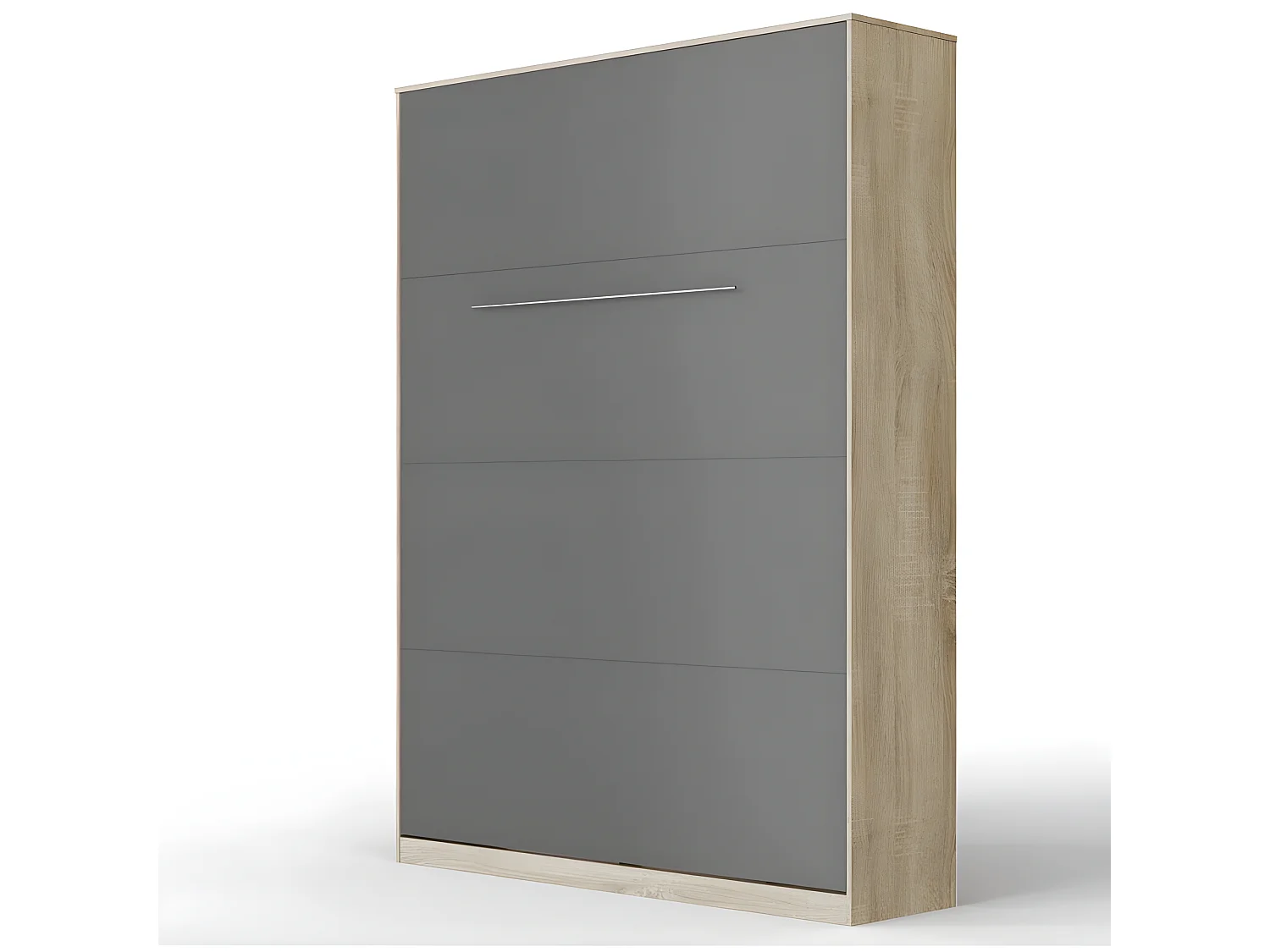 Lit escamotable +2 Placards Vertical 140x200+(50x2)cm Lit Rabattable Lit Mural Standard Chêne Sonoma/Anthracite