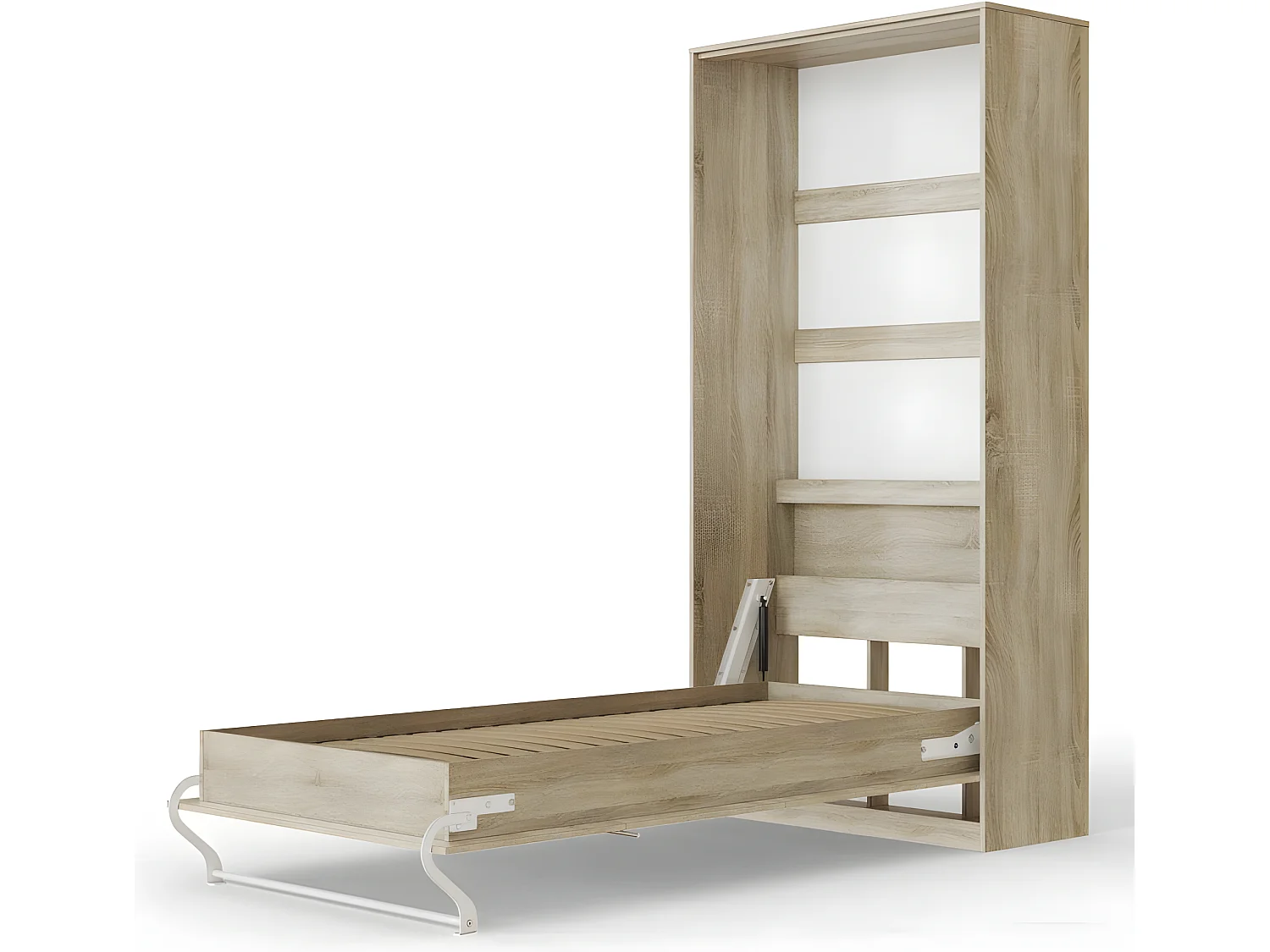 Armoire Lit escamotable 90x200cm Vertical Lit Rabattable Lit Mural Supérieur Chêne Sonoma//Chêne Sonoma