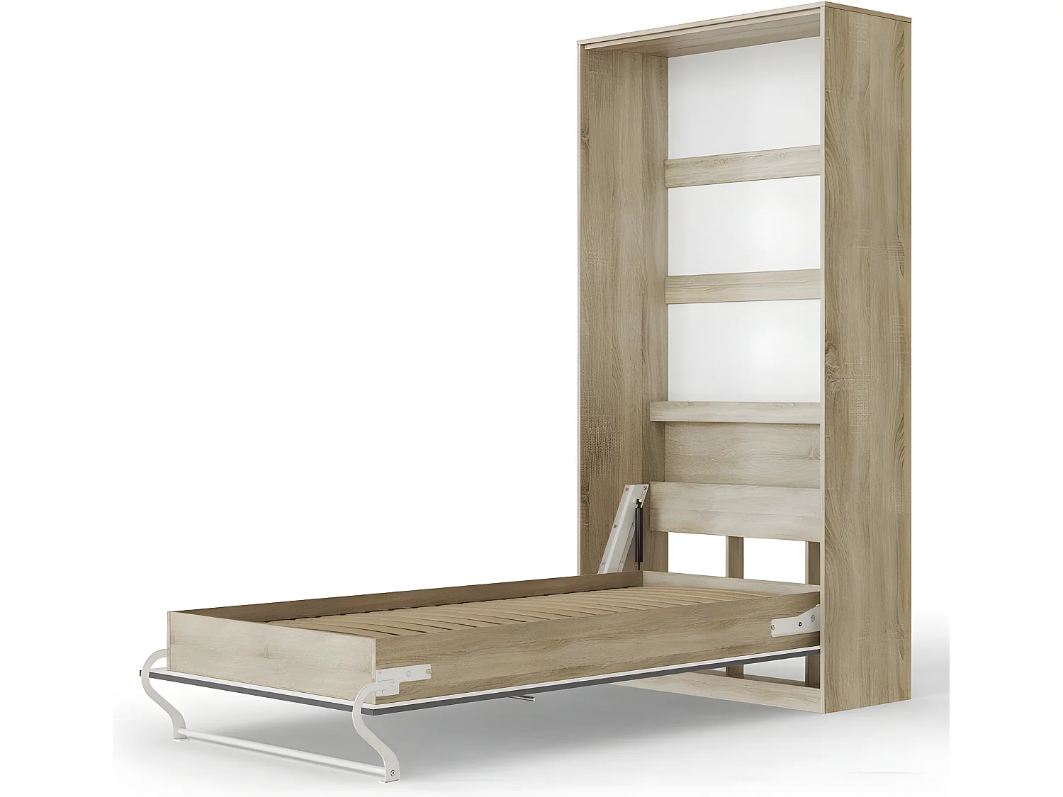 Armoire Lit escamotable 90x200cm Vertical Lit Rabattable Lit Mural Supérieur Chêne Sonoma/Anthracite brillant