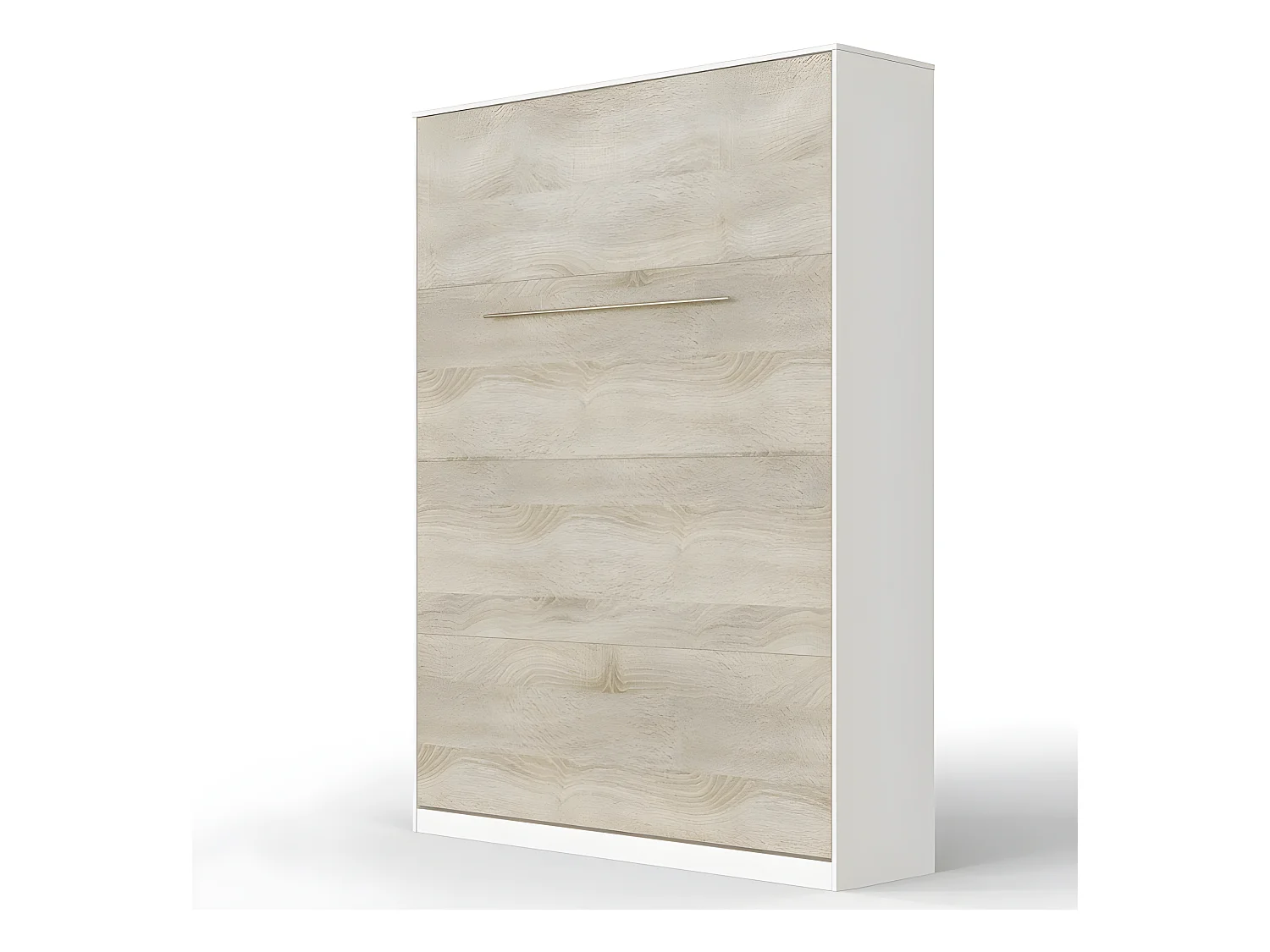 Armoire Lit escamotable 140x200cm Lit Rabattable Lit Mural Supérieur Vertical Blanc /Chêne Sonoma