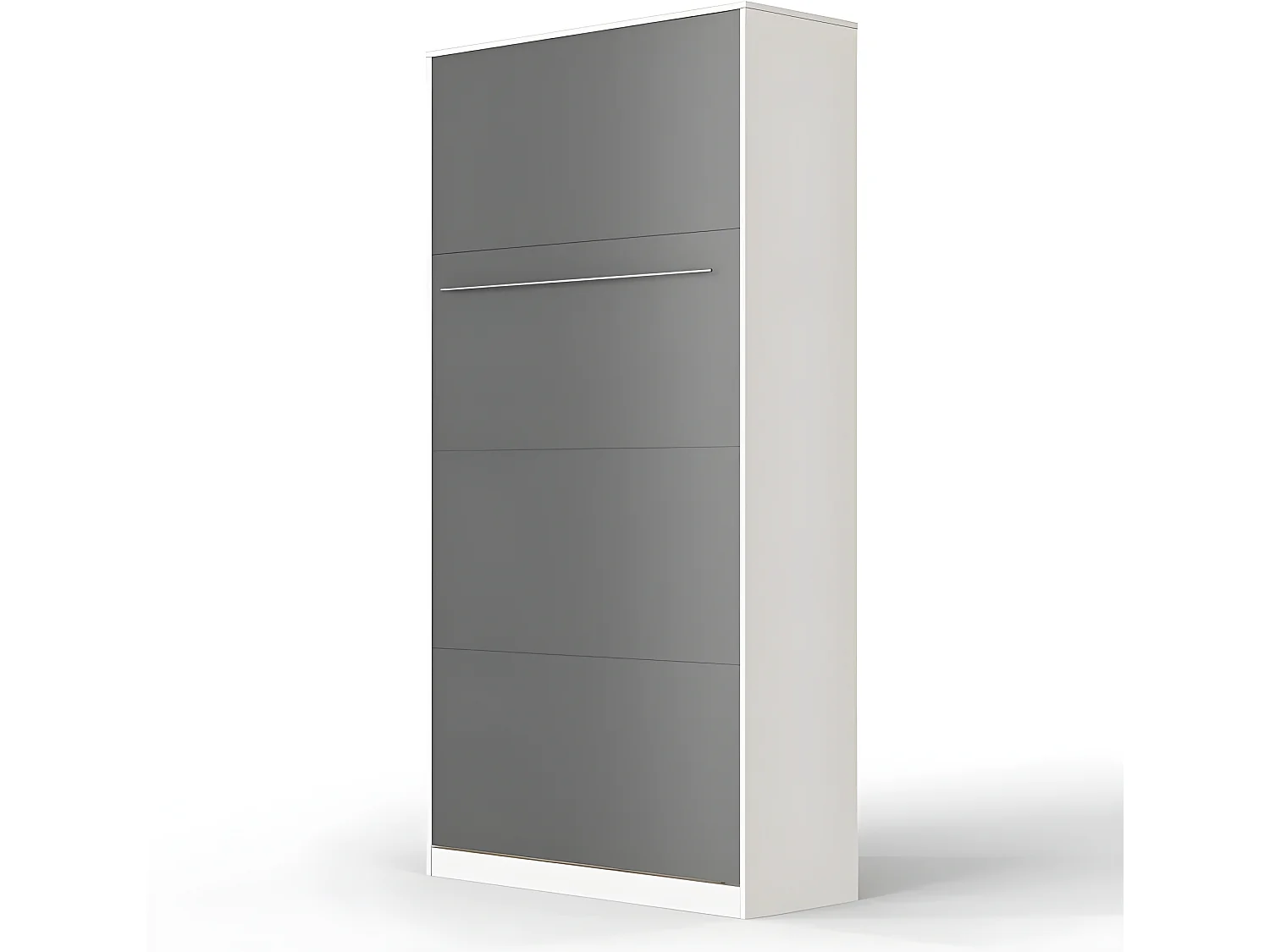 Armoire Lit escamotable 90x200cm Vertical Lit Rabattable Lit Mural Supérieur Blanc/Anthracite