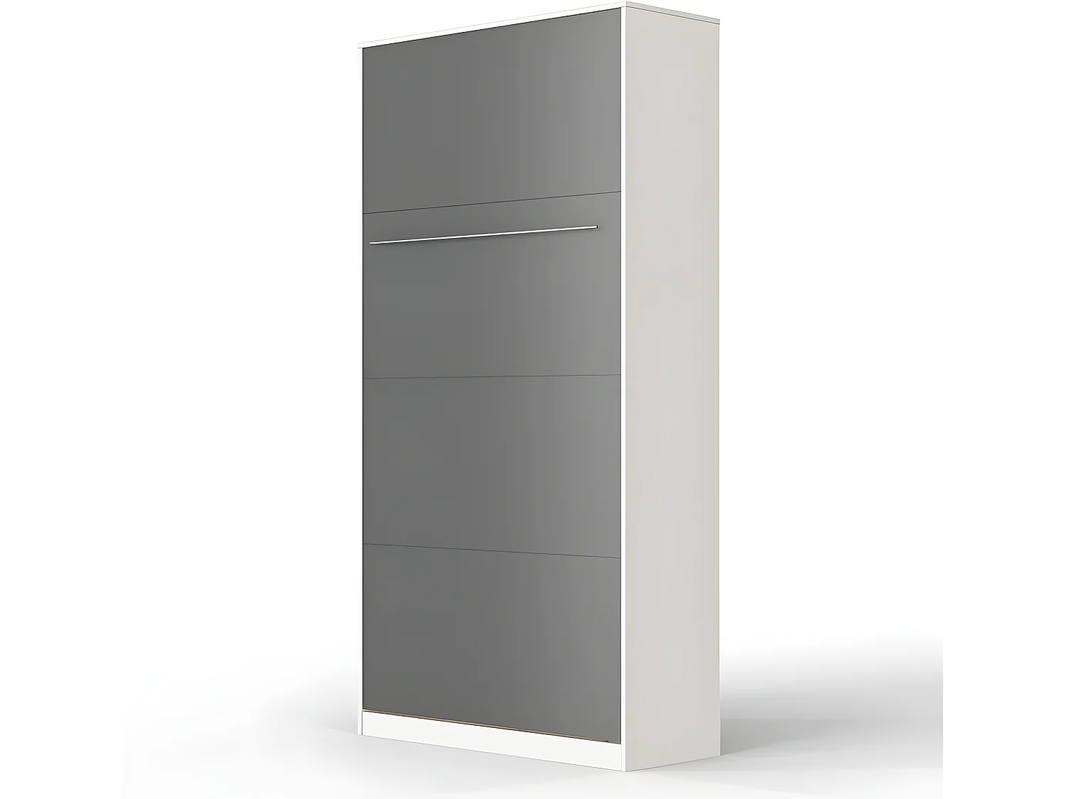 Armoire Lit escamotable 90x200cm Vertical Lit Rabattable Lit Mural Supérieur Blanc/Anthracite