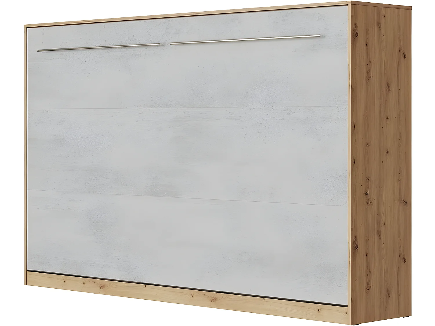 Armoire Lit escamotable 120x200cm Supérieur Horizontal Lit Rabattable Lit Mural Chêne Sauvage/Béton