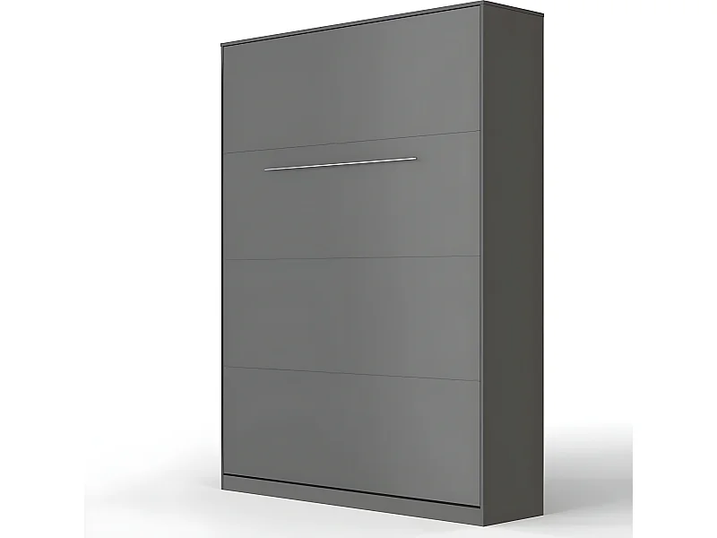 Armoire Lit escamotable 140x200cm Lit Rabattable Lit Mural Supérieur Vertical Anthracite/Anthracite