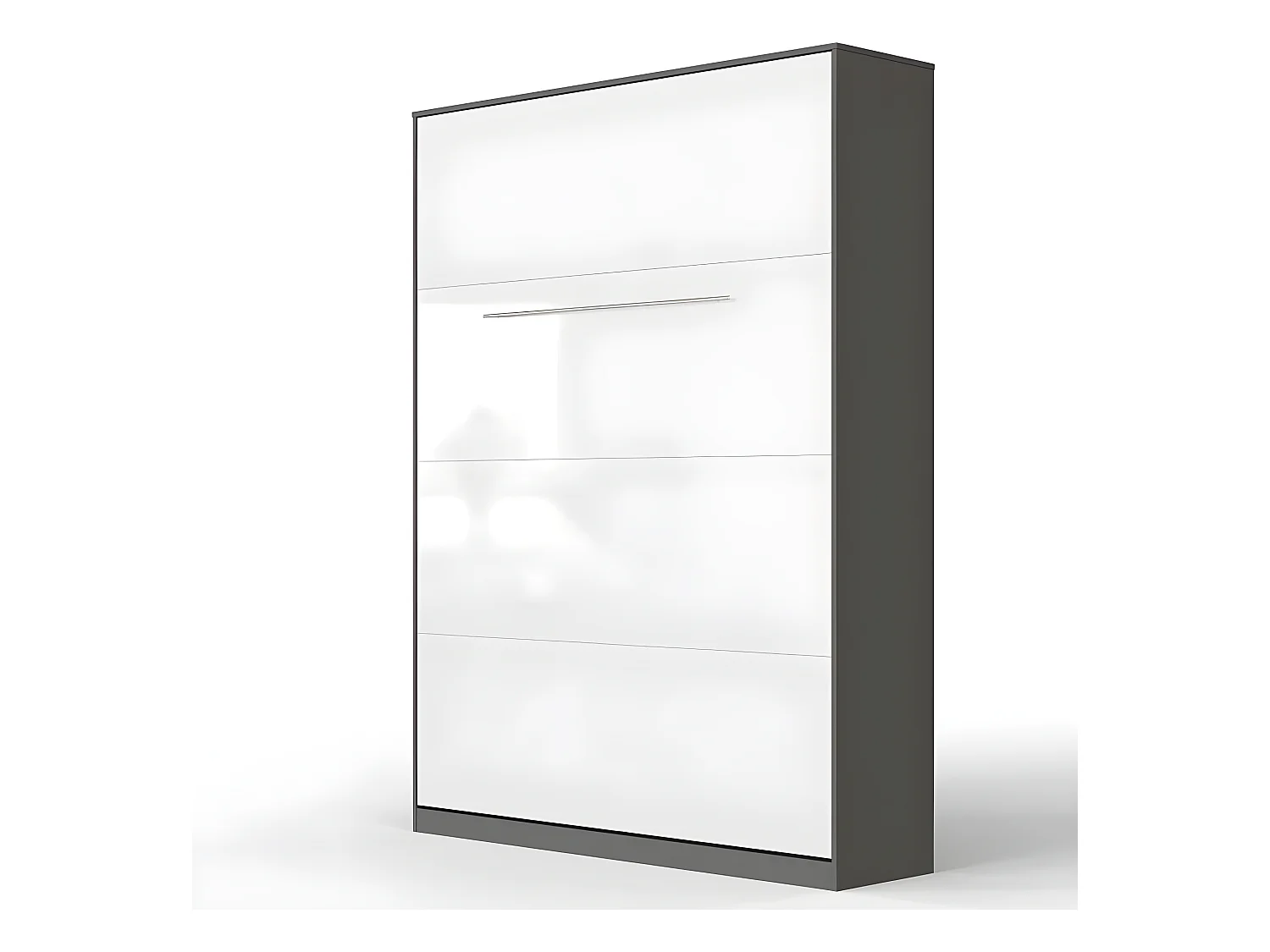 Armoire Lit escamotable 140x200cm Lit Rabattable Lit Mural Supérieur Vertical Anthracite/blanc brillant