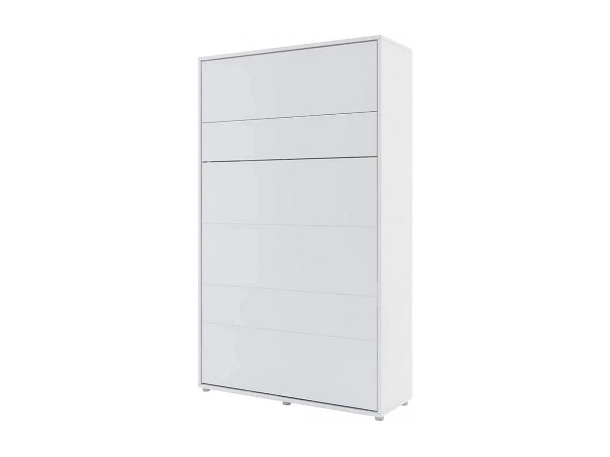 Lenart Armoire Lit escamotable +2 Placards tiroir Vertical 140x200 cm blanc mat Lit Rabattable Lit Mural"Consus"