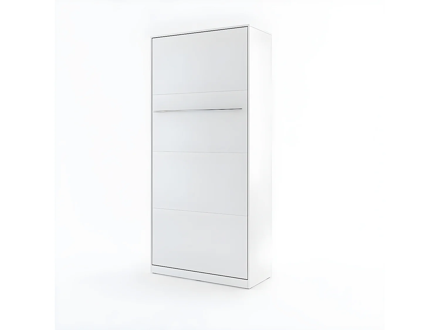 Lenart Armoire Lit escamotable Vertical 90x200 cm Blanc mat Lit Rabattable Lit Mural Consus pro
