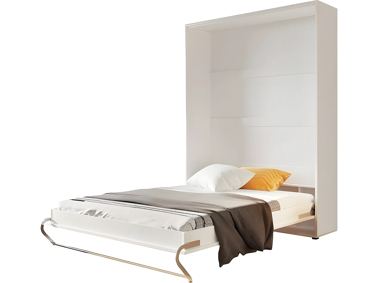 Lenart Armoire Lit escamotable Vertical 90x200 cm Blanc mat Lit Rabattable Lit Mural Consus pro