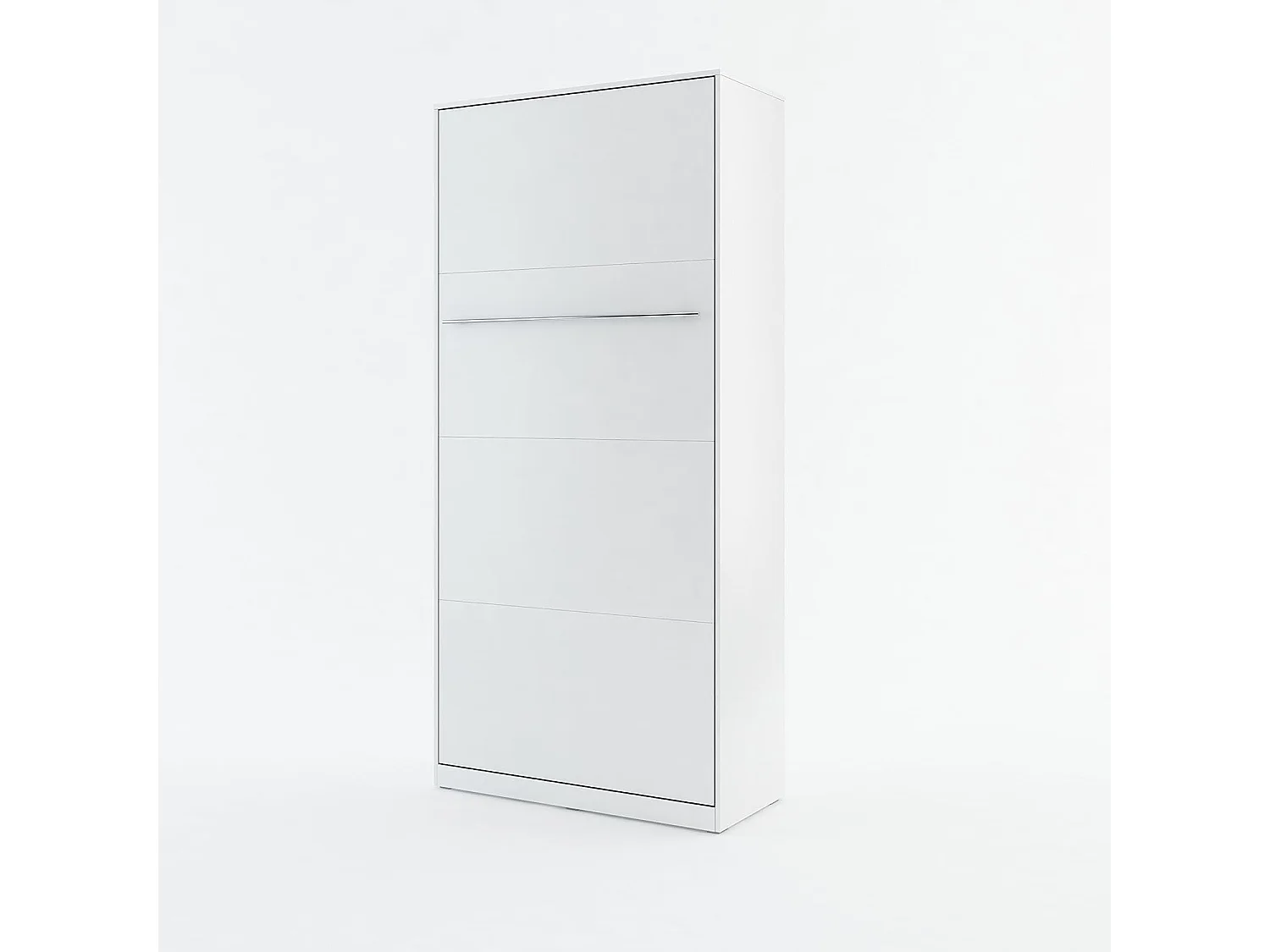 Lenart Armoire Lit escamotable Vertical 90x200 cm Blanc mat Lit Rabattable Lit Mural Consus pro