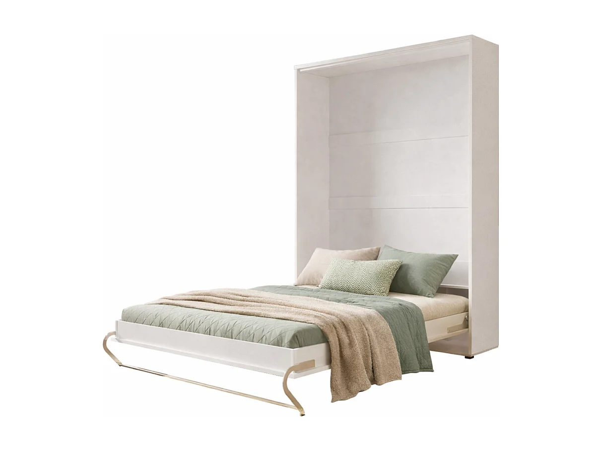 Lenart Armoire Lit escamotable Vertical 90x200 cm Blanc mat Lit Rabattable Lit Mural Consus pro