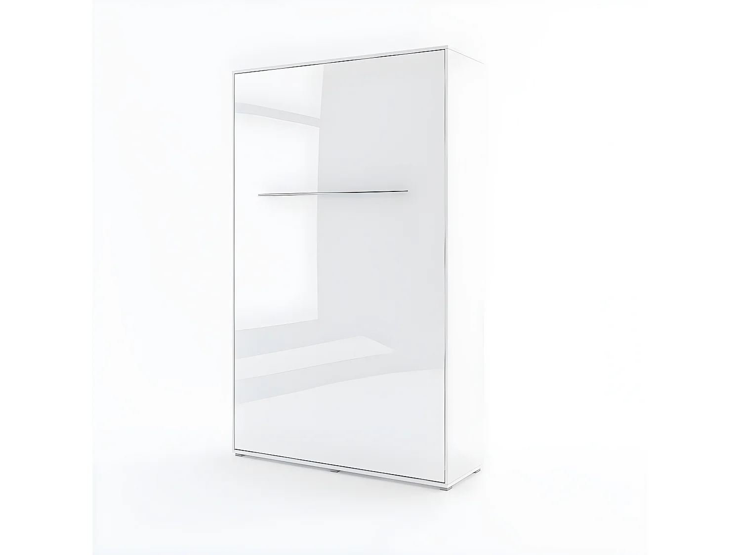 Lenart Armoire Lit escamotable Vertical 120x200 cm Blanc brillant Lit Rabattable Lit Mural Consus pro