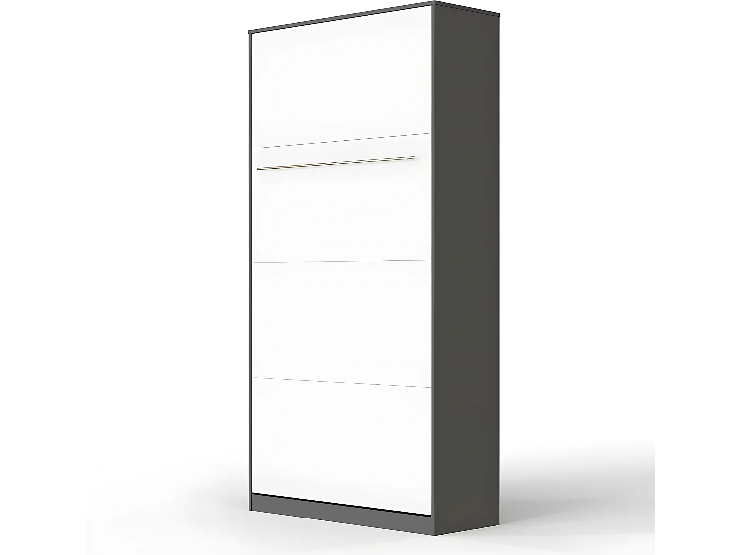 Armoire Lit escamotable 90x200cm Vertical Lit Rabattable Lit Mural Supérieur Anthracite/Blanc