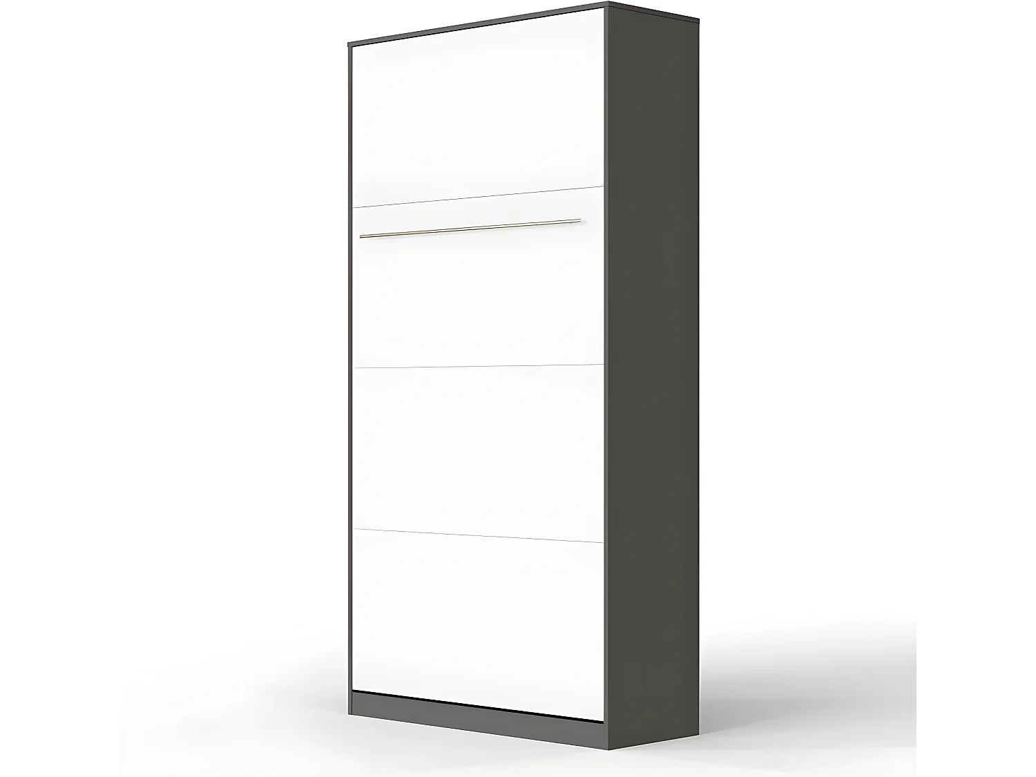 Armoire Lit escamotable 90x200cm Vertical Lit Rabattable Lit Mural Supérieur Anthracite/Blanc