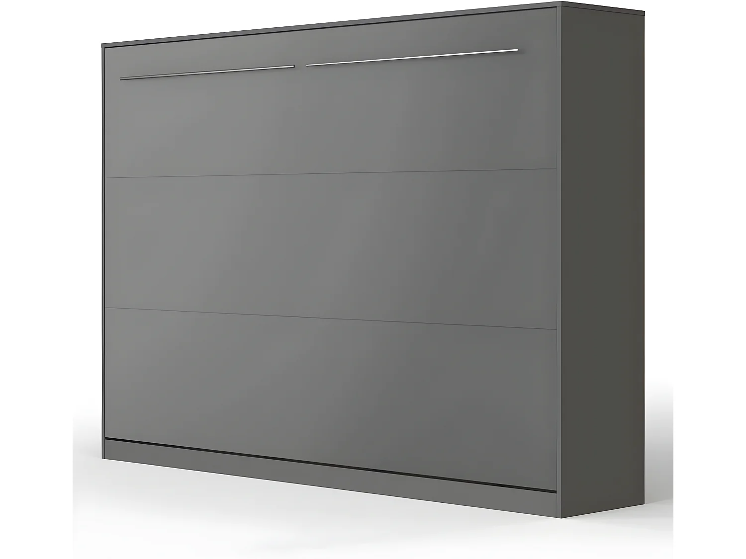 Armoire Lit escamotable 140x200cm Supérieur Horizontal Lit Rabattable Lit Mural Anthracite/Anthracite