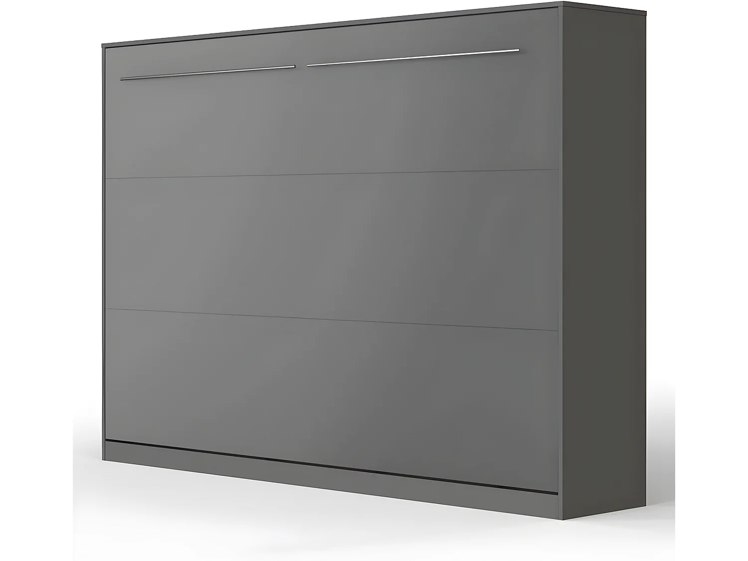 Armoire Lit escamotable 140x200cm Supérieur Horizontal Lit Rabattable Lit Mural Anthracite/Anthracite