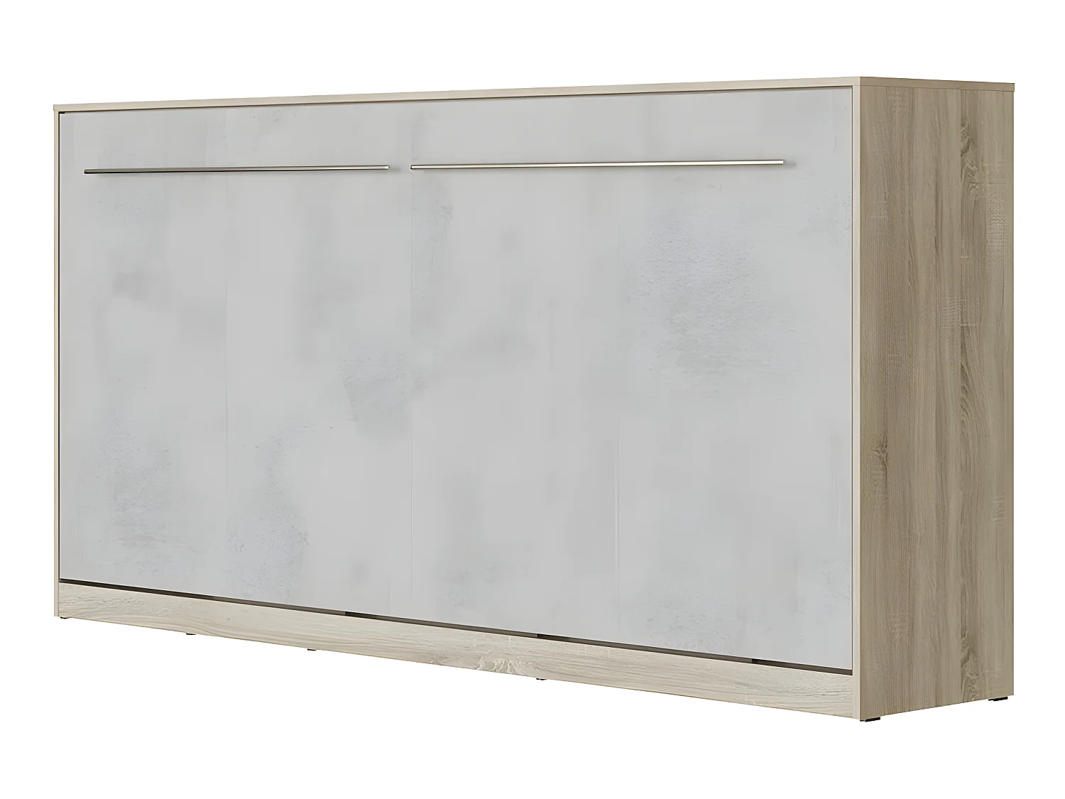 Armoire Lit escamotable 90x200cm Supérieur Horizontal Lit Rabattable Lit Mural Chêne Sonoma/Béton
