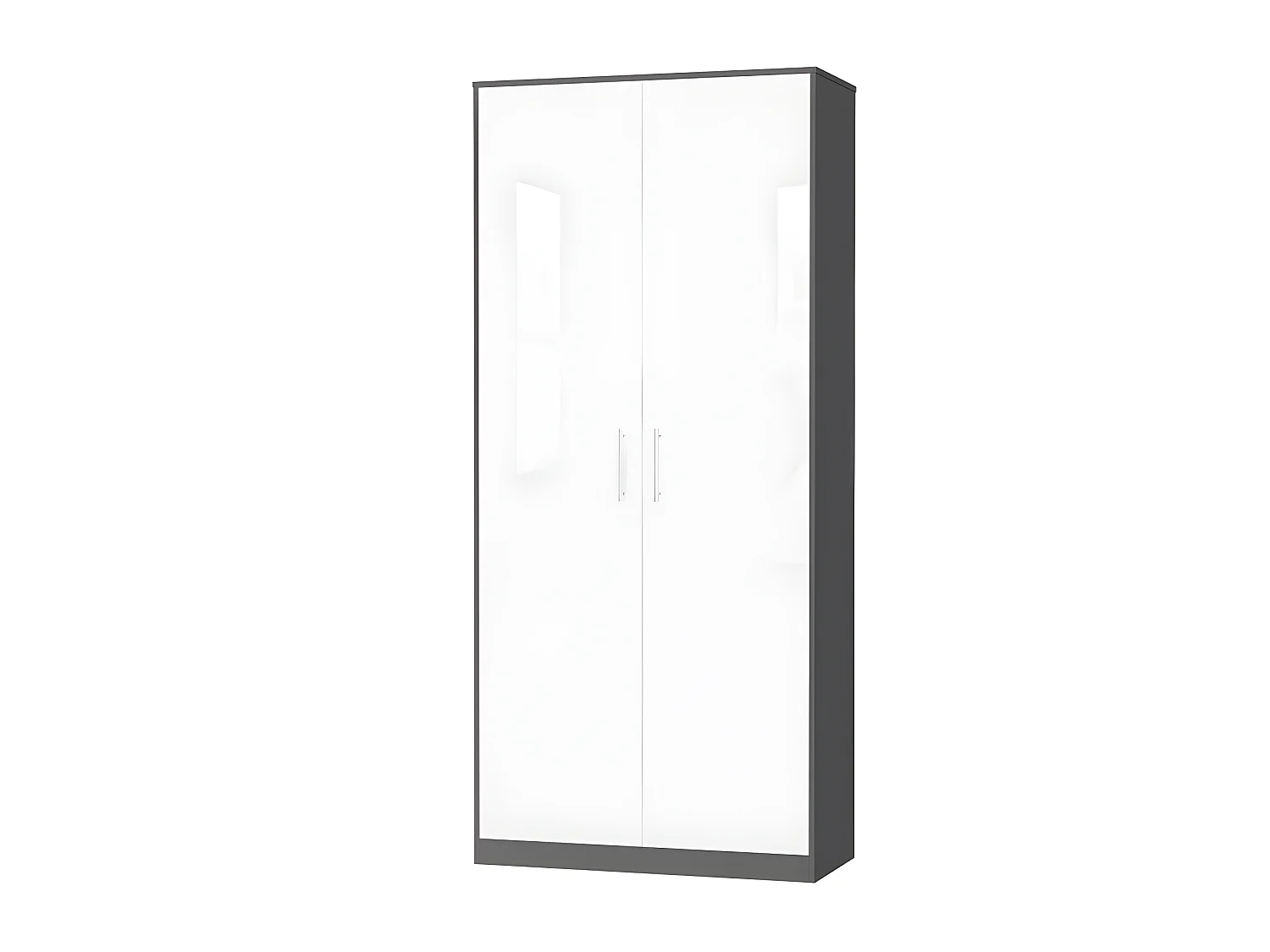 Lit escamotable +2 Placards Vertical 140x200+(100x2)cm Lit Rabattable Lit Mural Standard Anthracite/blanc brillant