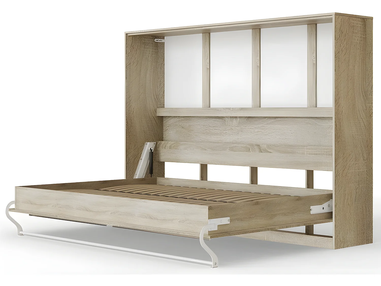 Armoire Lit escamotable 140x200cm Supérieur Horizontal Lit Rabattable Lit Mural Chêne Sonoma//Chêne Sonoma