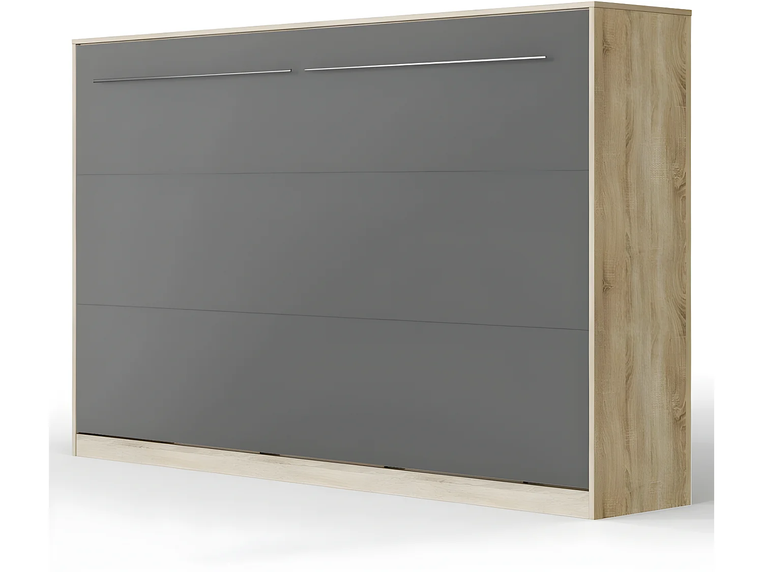 Armoire Lit escamotable 120x200cm Supérieur Horizontal Lit Rabattable Lit Mural Chêne Sonoma/Anthracite