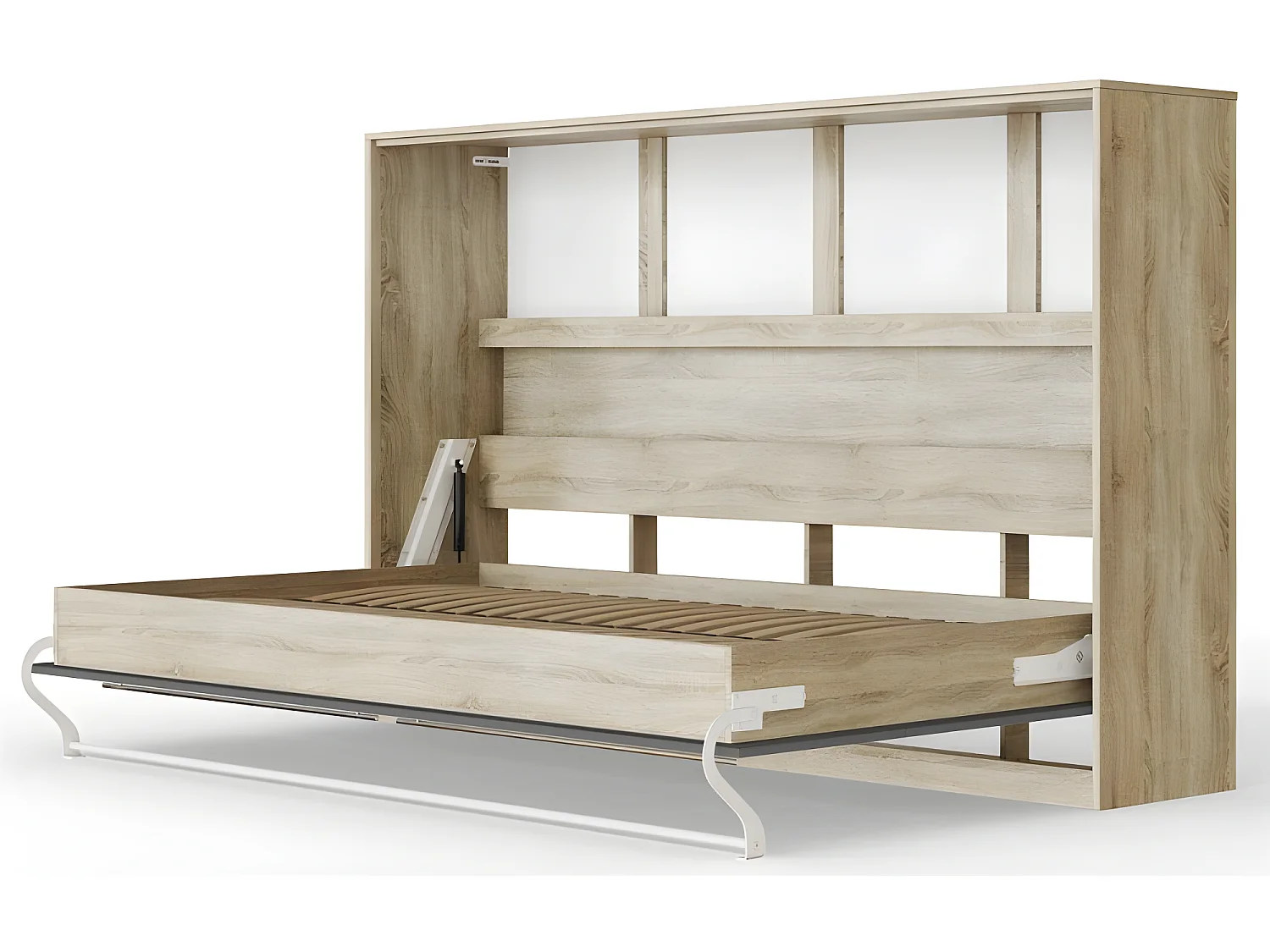 Armoire Lit escamotable 120x200cm Supérieur Horizontal Lit Rabattable Lit Mural Chêne Sonoma/Anthracite