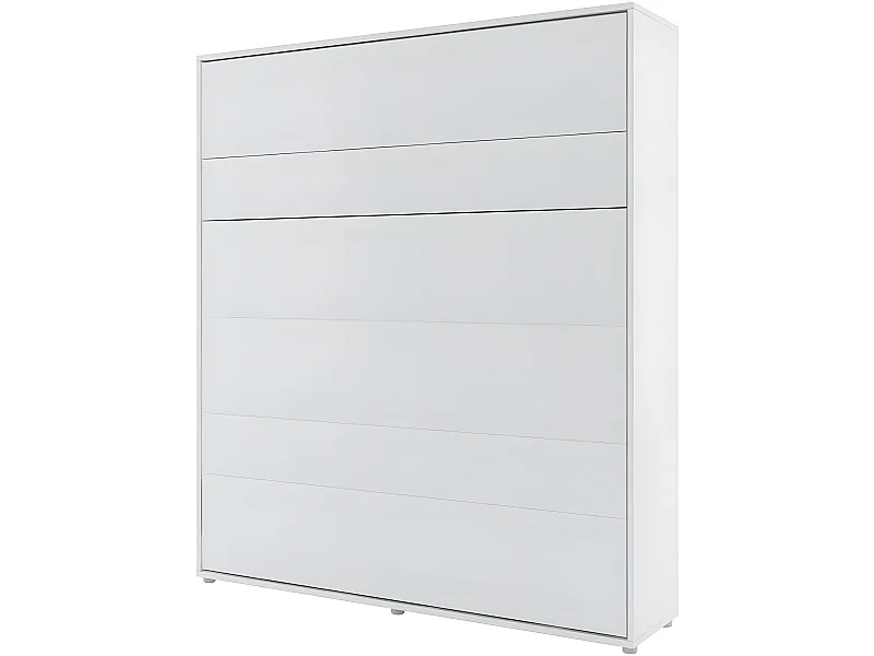 Lenart Armoire Lit escamotable Vertical 180x200 cm Blanc mat Lit Rabattable Lit Mural"Consus"