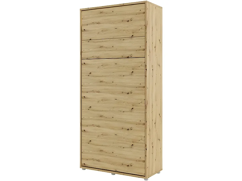 Lenart Armoire Lit escamotable Vertical 90x200 cm Chêne artisan Lit Rabattable Lit Mural"Consus"