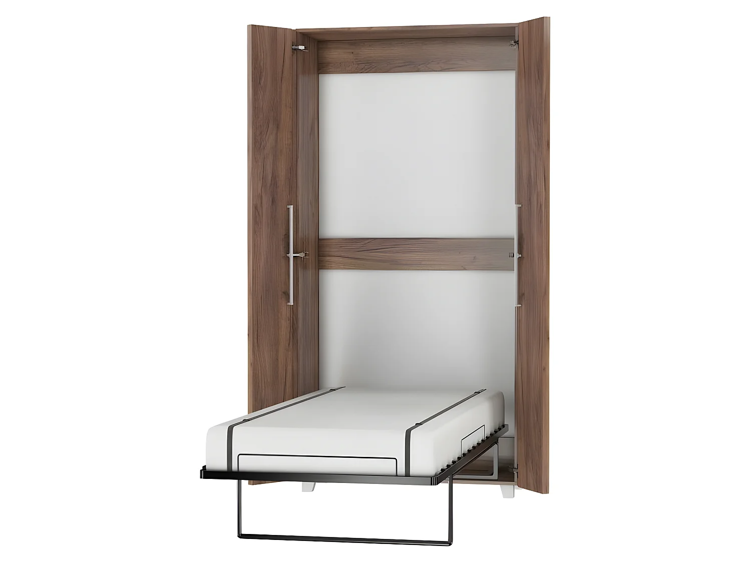 Armoire Lit escamotable Vertical 90x200 cm couleur avec porte Tabac foncé Lit Rabattable Lit Mural Todor