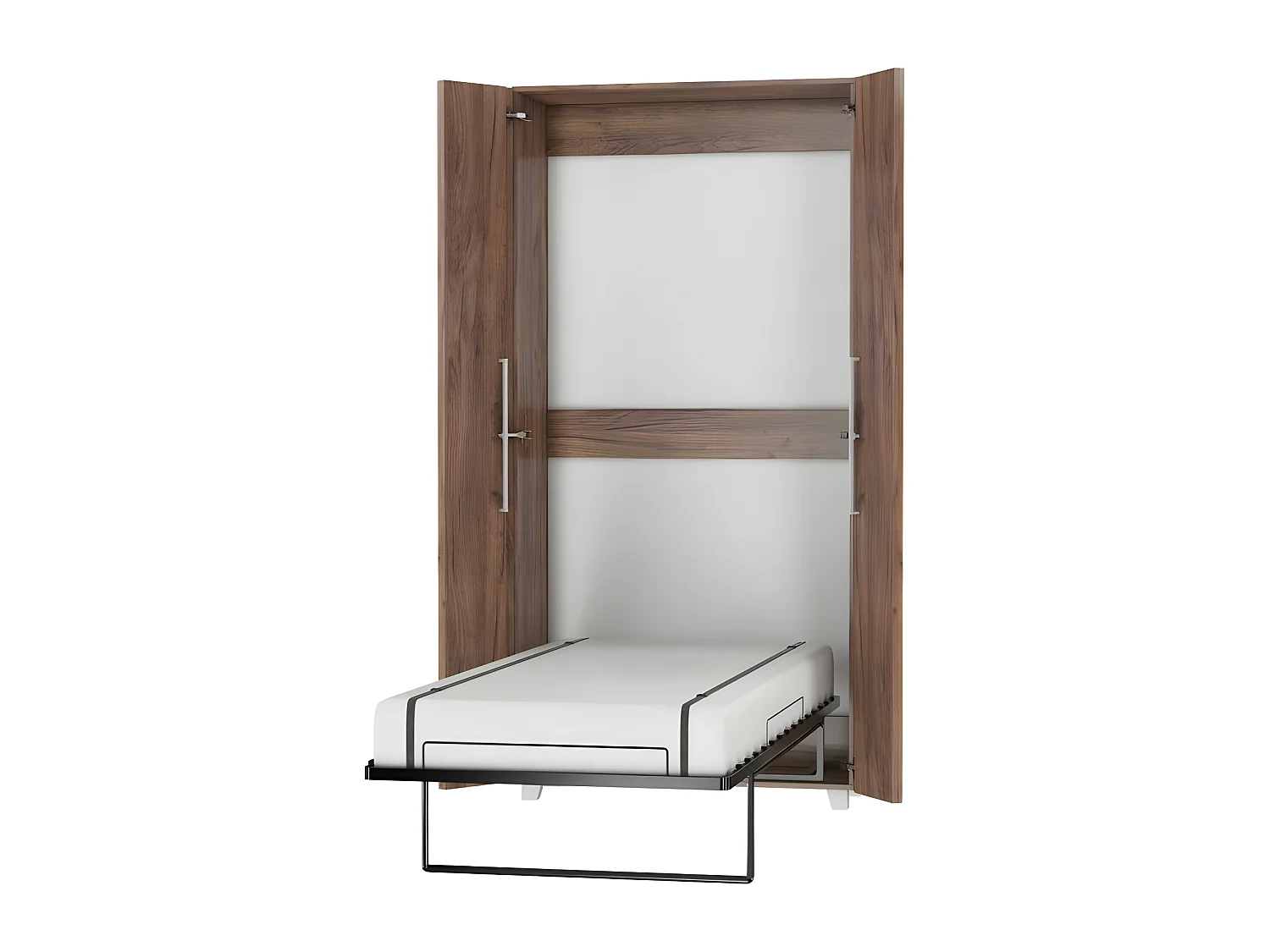 Armoire Lit escamotable Vertical 90x200 cm couleur avec porte Tabac foncé Lit Rabattable Lit Mural Todor