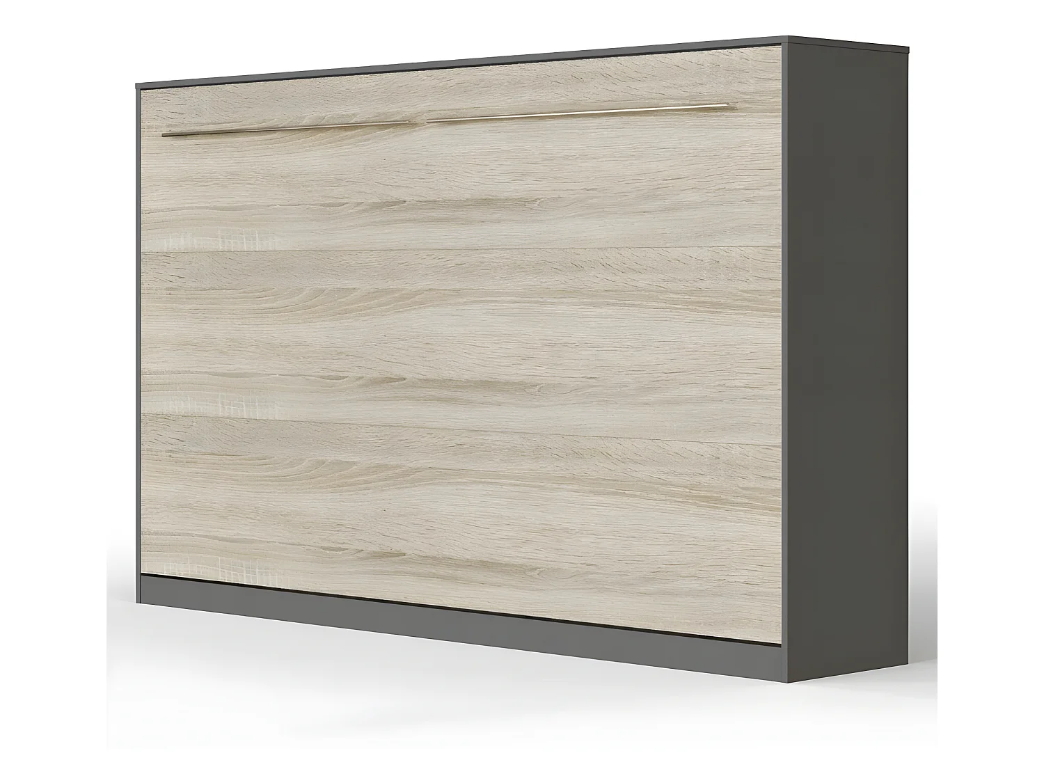 Armoire Lit escamotable 120x200cm Supérieur Horizontal Lit Rabattable Lit Mural Anthracite/Chêne Sonoma