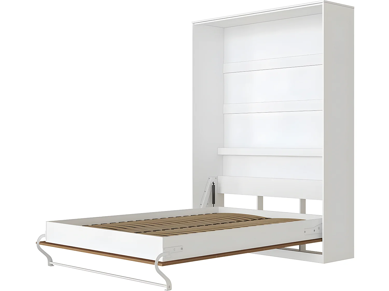 Armoire Lit escamotable 140x200cm Lit Rabattable Lit Mural Supérieur Vertical Blanc/Chêne Sauvage