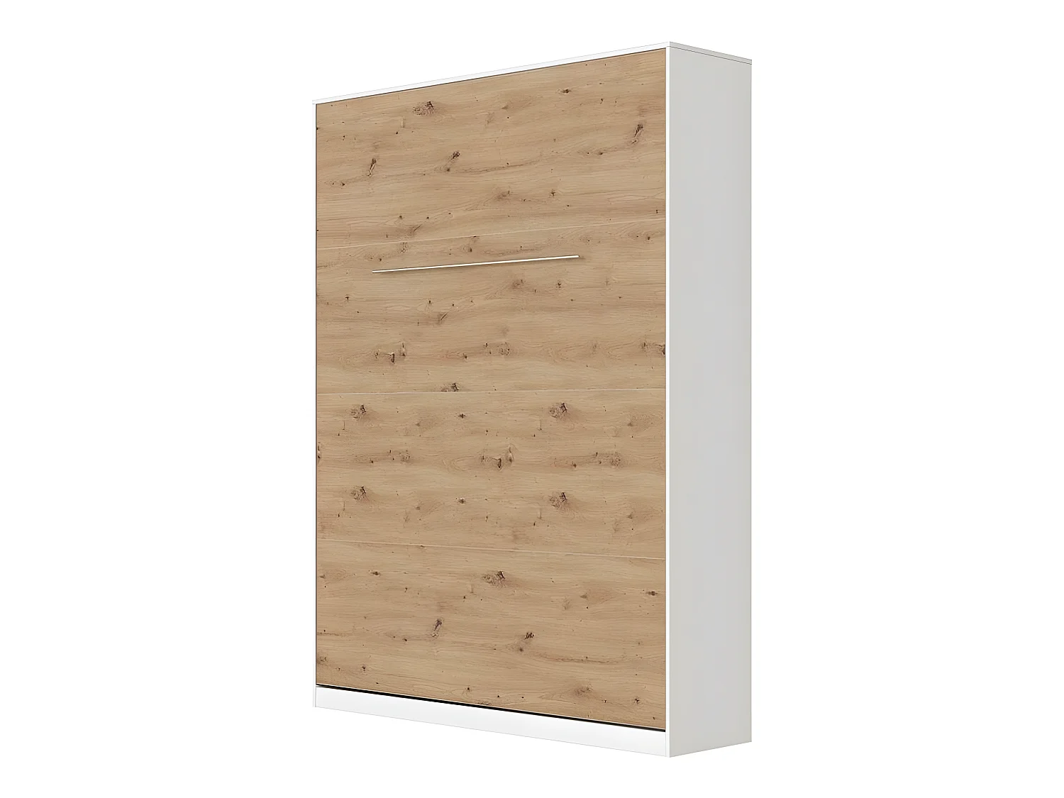 Armoire Lit escamotable 140x200cm Lit Rabattable Lit Mural Supérieur Vertical Blanc/Chêne Sauvage