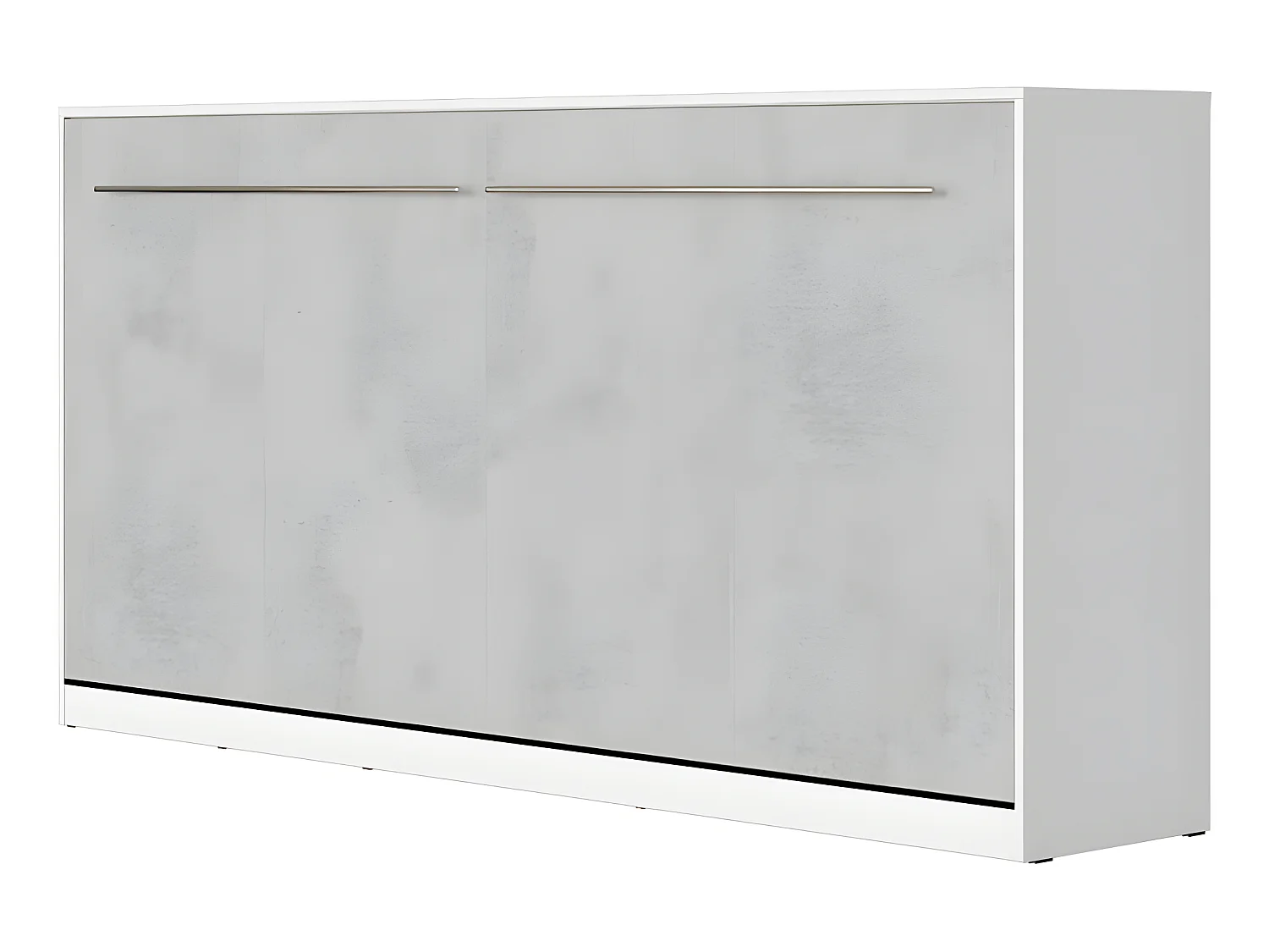 Armoire Lit escamotable 90x200cm Supérieur Horizontal Lit Rabattable Lit Mural Blanc/Béton
