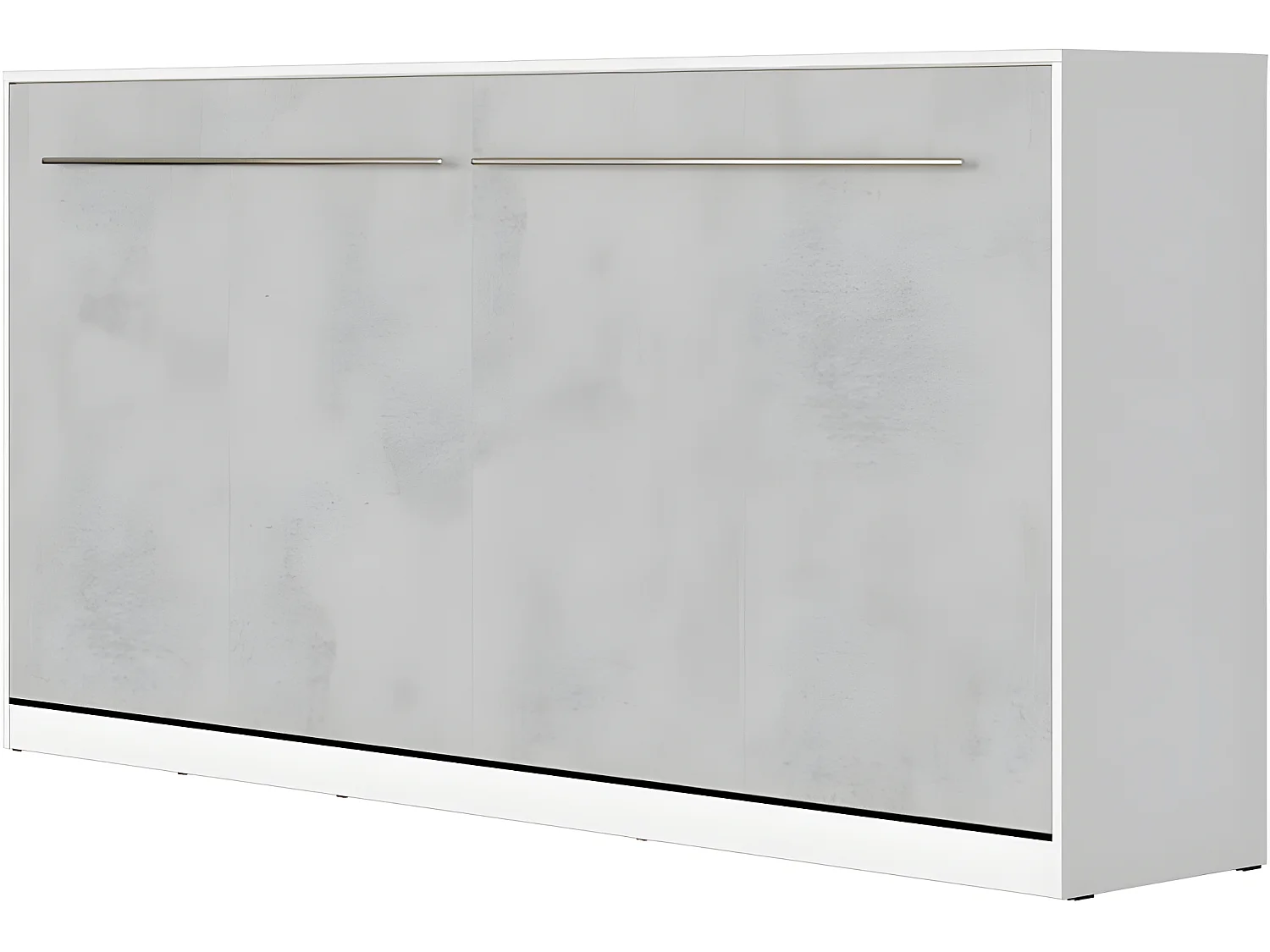 Armoire Lit escamotable 90x200cm Supérieur Horizontal Lit Rabattable Lit Mural Blanc/Béton