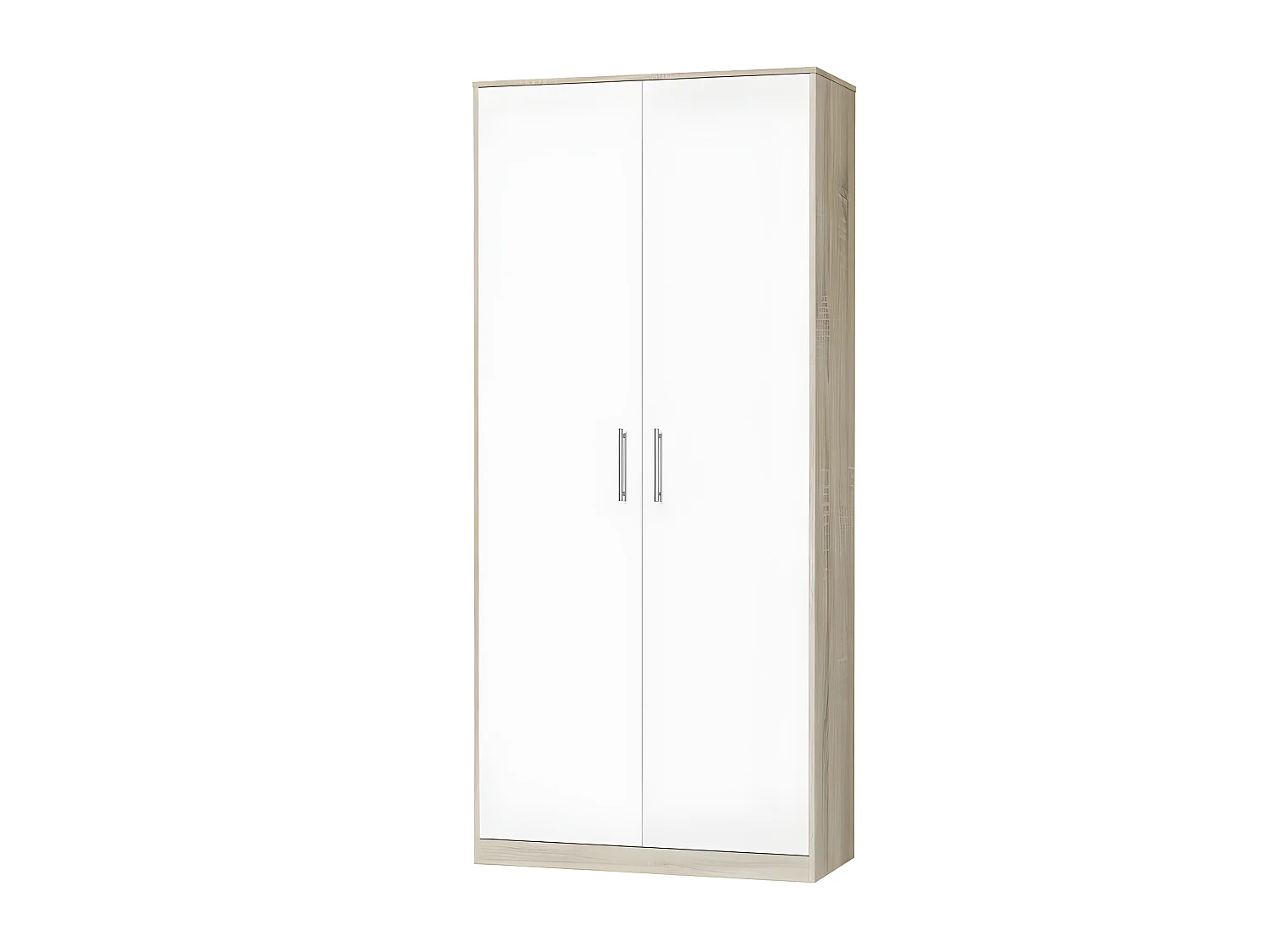 Lit escamotable +2 Placards Vertical 140x200+(80x2)cm Lit Rabattable Lit Mural Standard Chêne Sonoma/Blanc