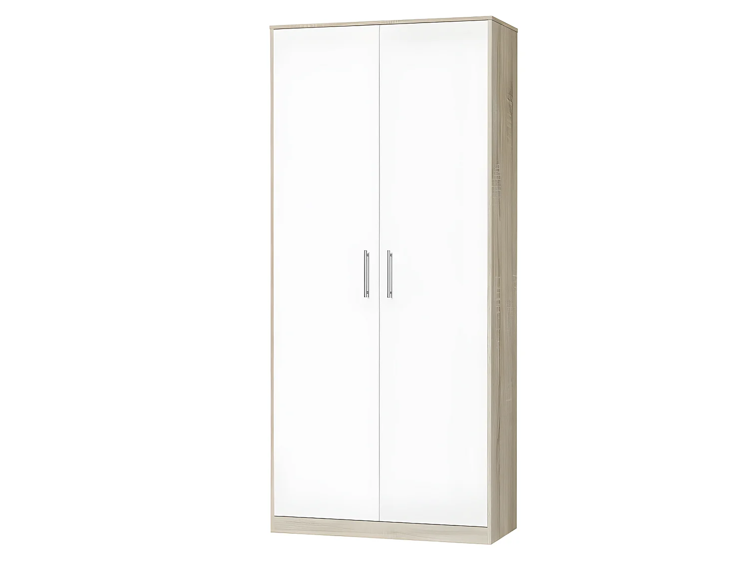 Lit escamotable +2 Placards Vertical 140x200+(80x2)cm Lit Rabattable Lit Mural Standard Chêne Sonoma/Blanc