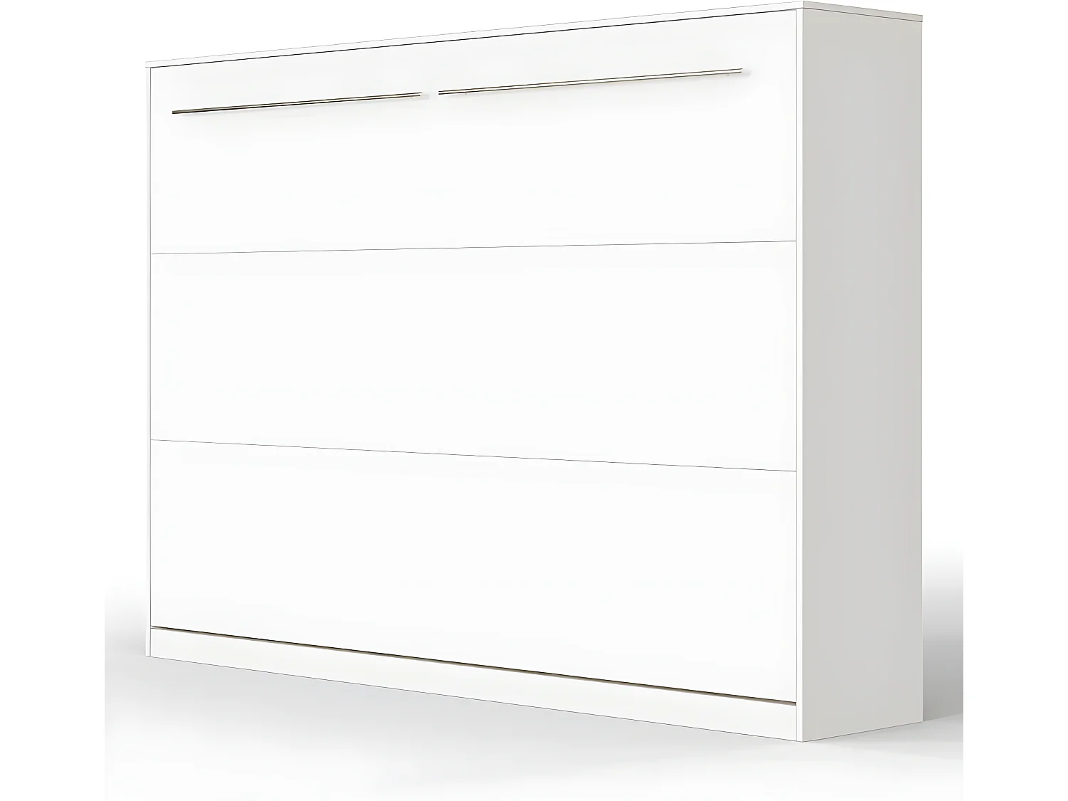 Armoire Lit escamotable 140x200cm Supérieur Horizontal Lit Rabattable Lit Mural Blanc/blanc