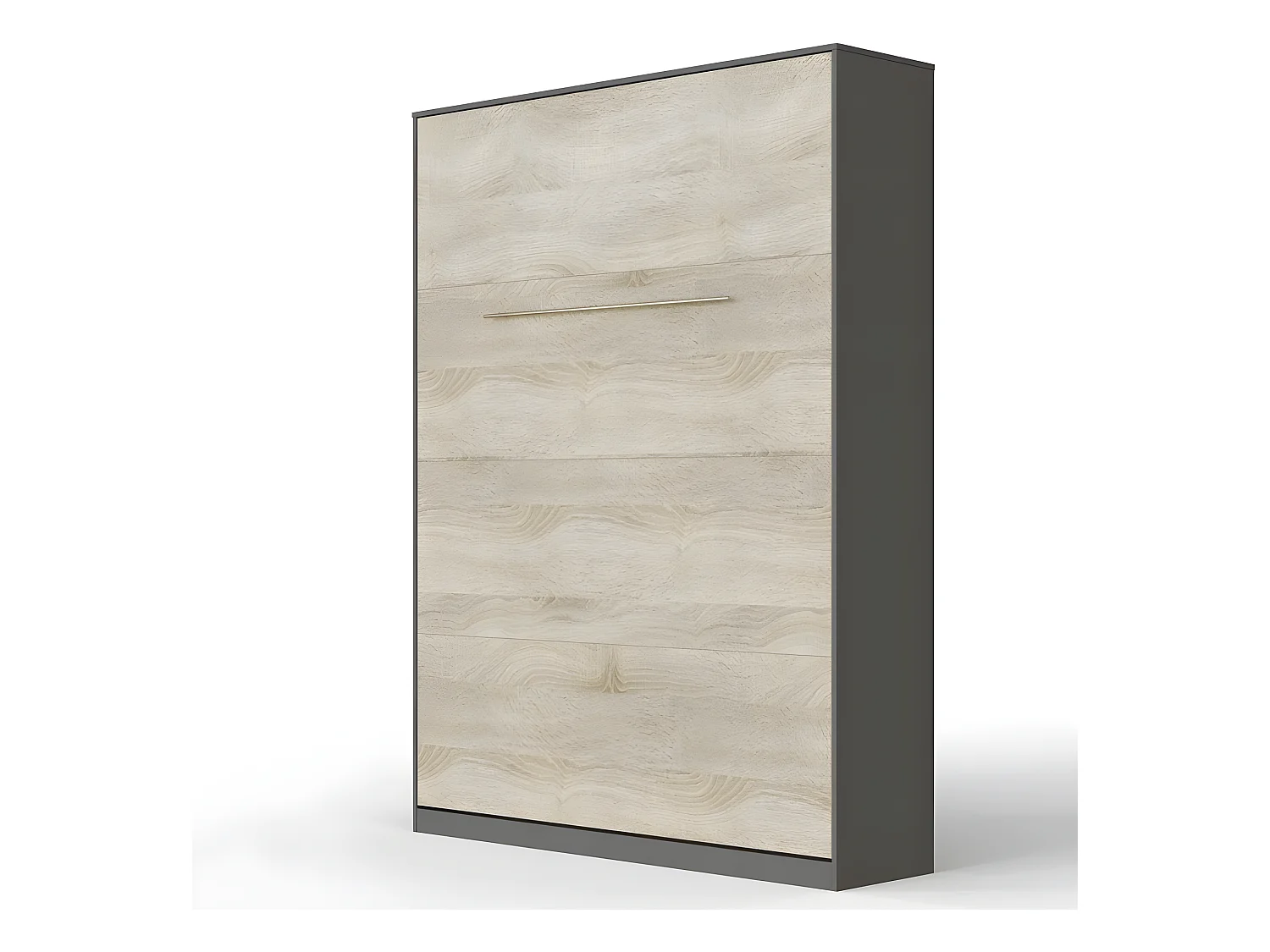 Armoire Lit escamotable 140x200cm Lit Rabattable Lit Mural Supérieur Vertical Anthracite/Chêne Sonoma
