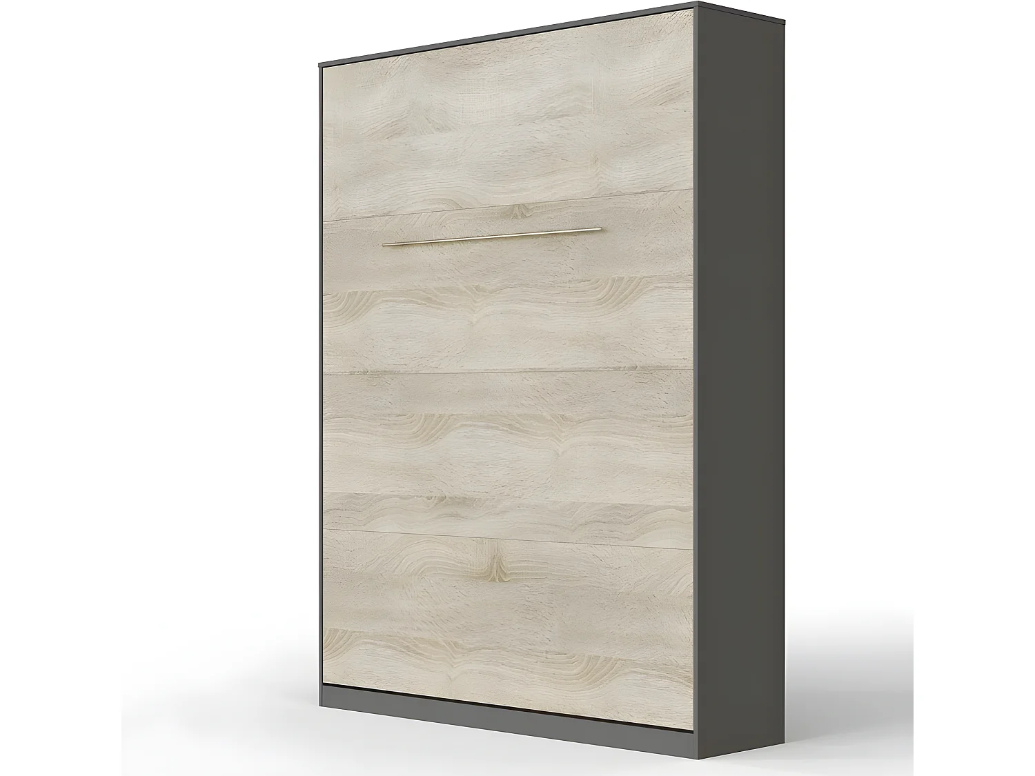 Armoire Lit escamotable 140x200cm Lit Rabattable Lit Mural Supérieur Vertical Anthracite/Chêne Sonoma