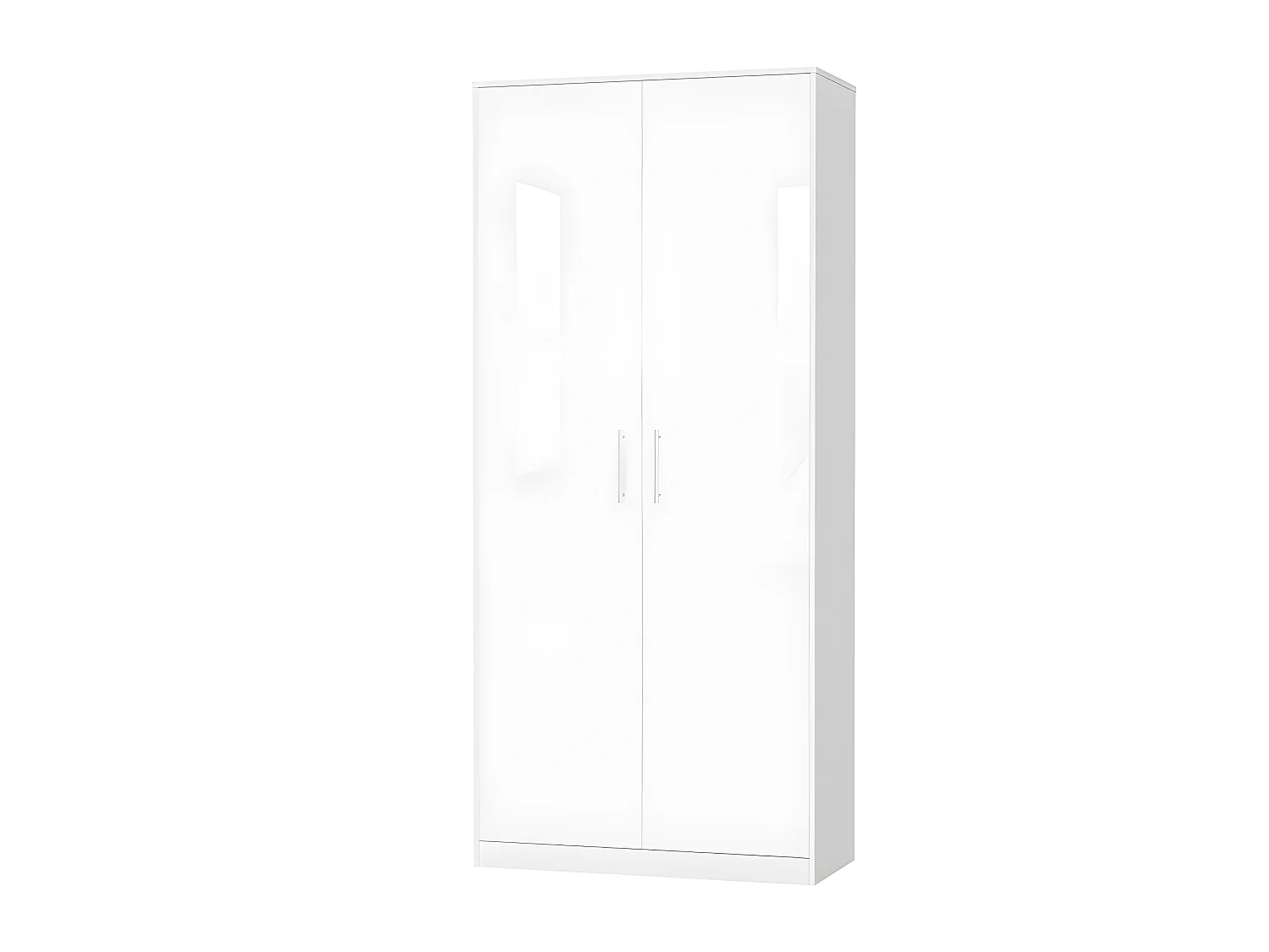 Lit escamotable +2 Placards Vertical 140x200+(100x2)cm Lit Rabattable Lit Mural Standard Blanc/Blanc brillant