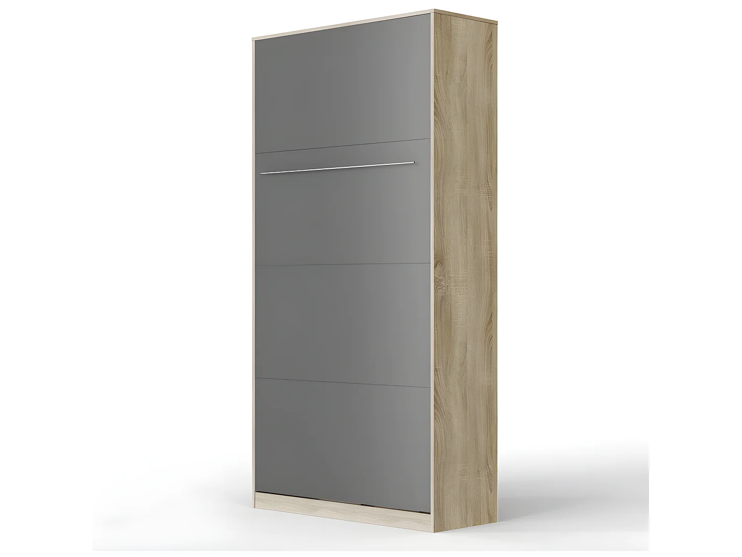 Lit escamotable +2 Placards Vertical 90x200+(50x2)cm Lit Rabattable Lit Mural Standard Chêne Sonoma/Anthracite