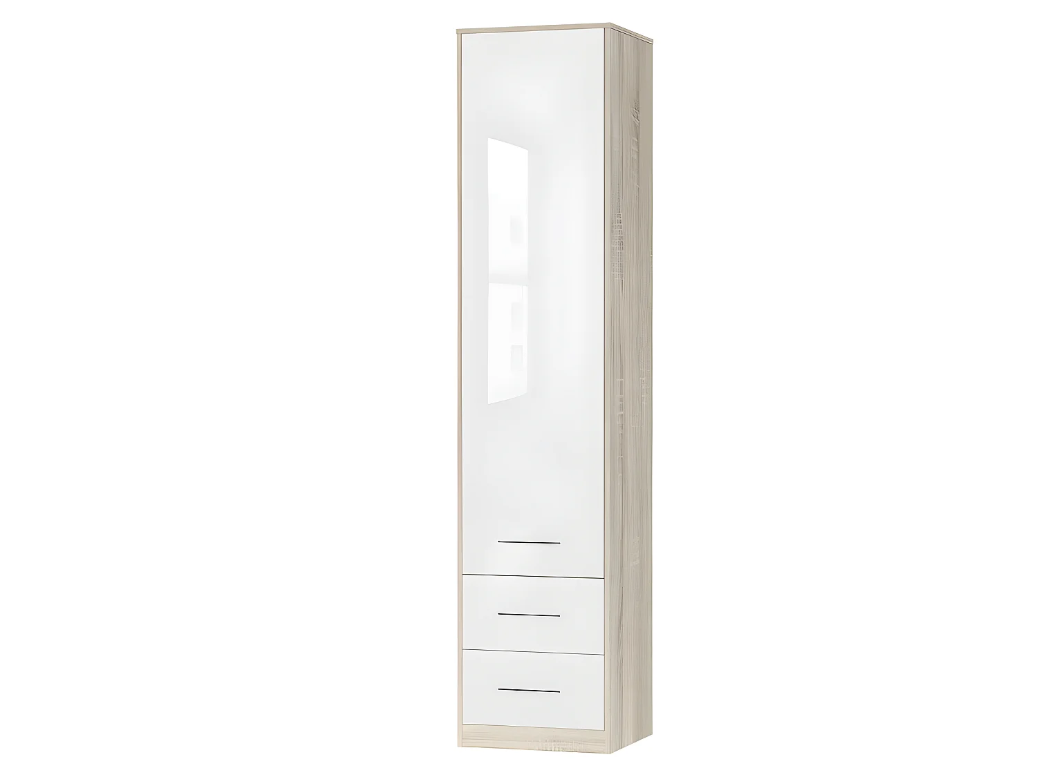 Lit escamotable +2 Placards Vertical 90x200+(50x2)cm Lit Rabattable Lit Mural Standard Chêne Sonoma/Blanc brillant