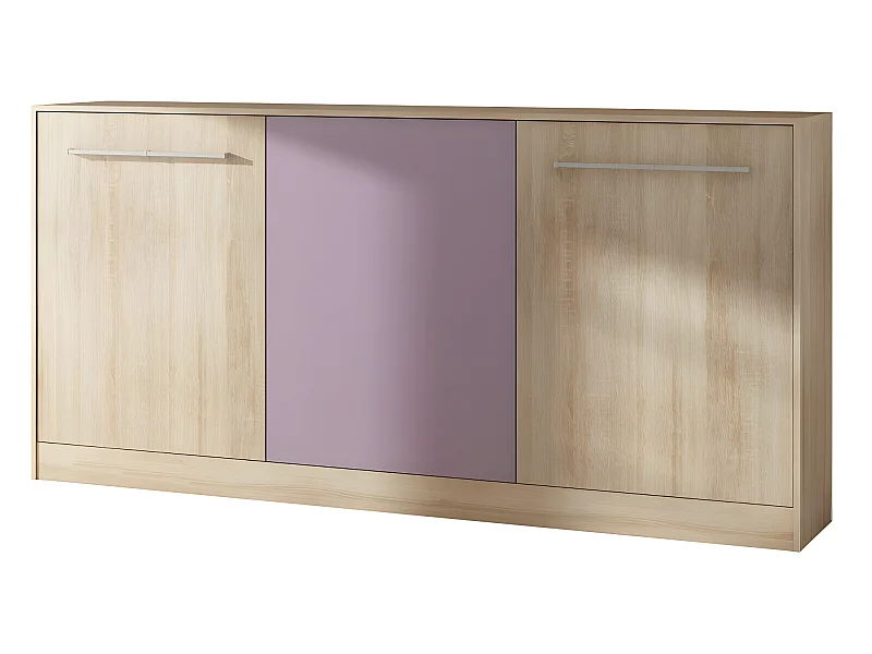 Armoire Lit escamotable Horizontal 90x200 cm Sonoma Violet Lit Rabattable Lit Mural Roddy
