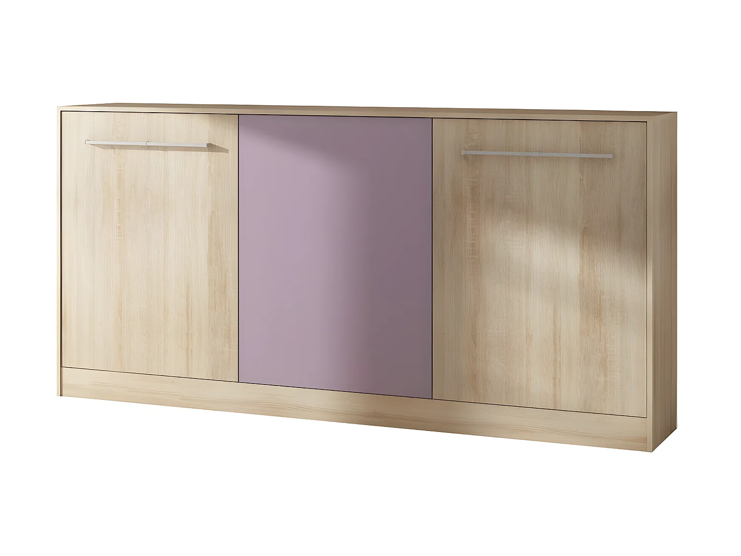 Armoire Lit escamotable Horizontal 90x200 cm Sonoma Violet Lit Rabattable Lit Mural Roddy