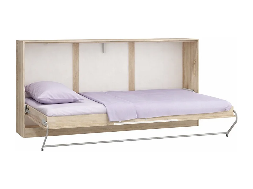 Armoire Lit escamotable Horizontal 90x200 cm Sonoma Violet Lit Rabattable Lit Mural Roddy
